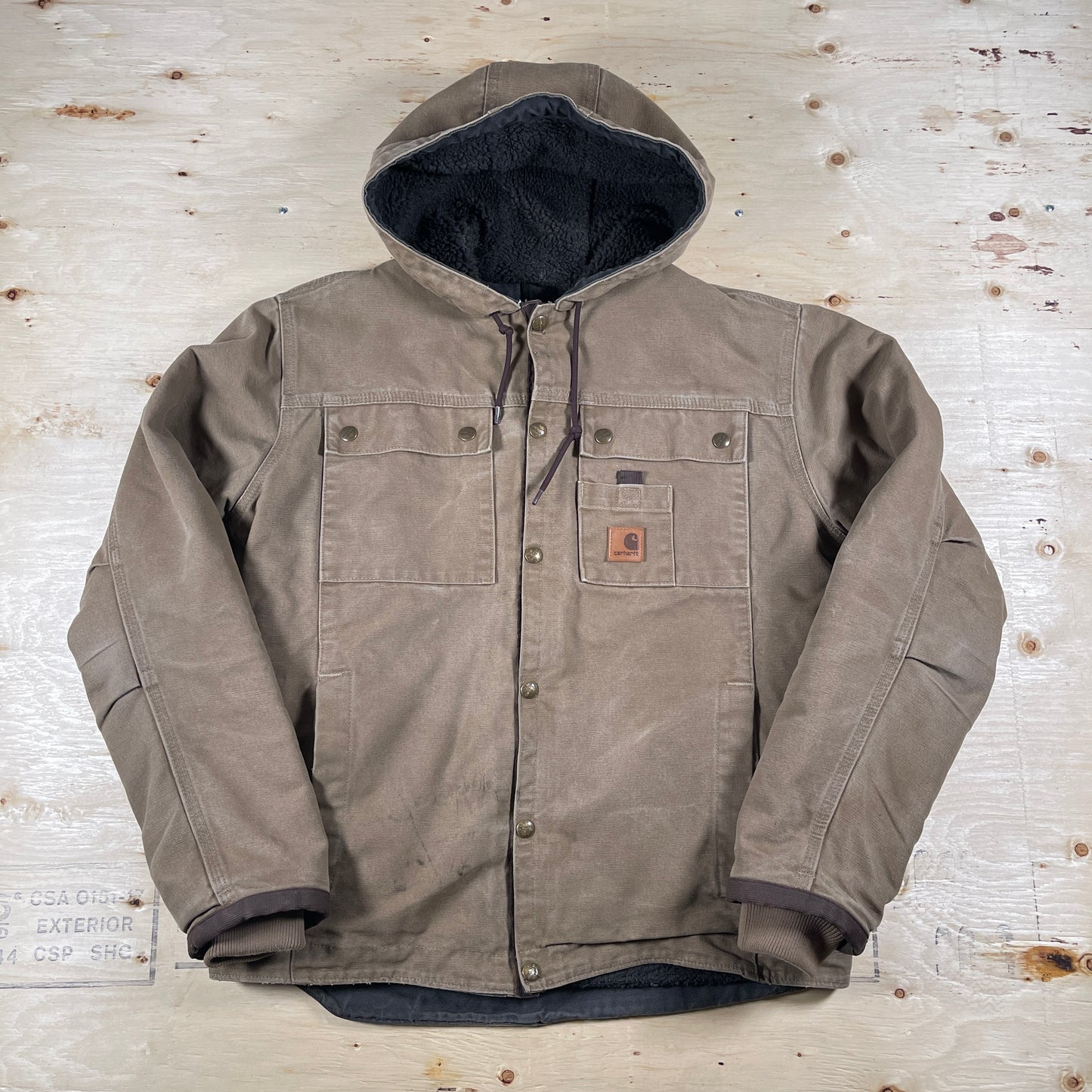 Brown Carhartt Hooded Jacket - Small