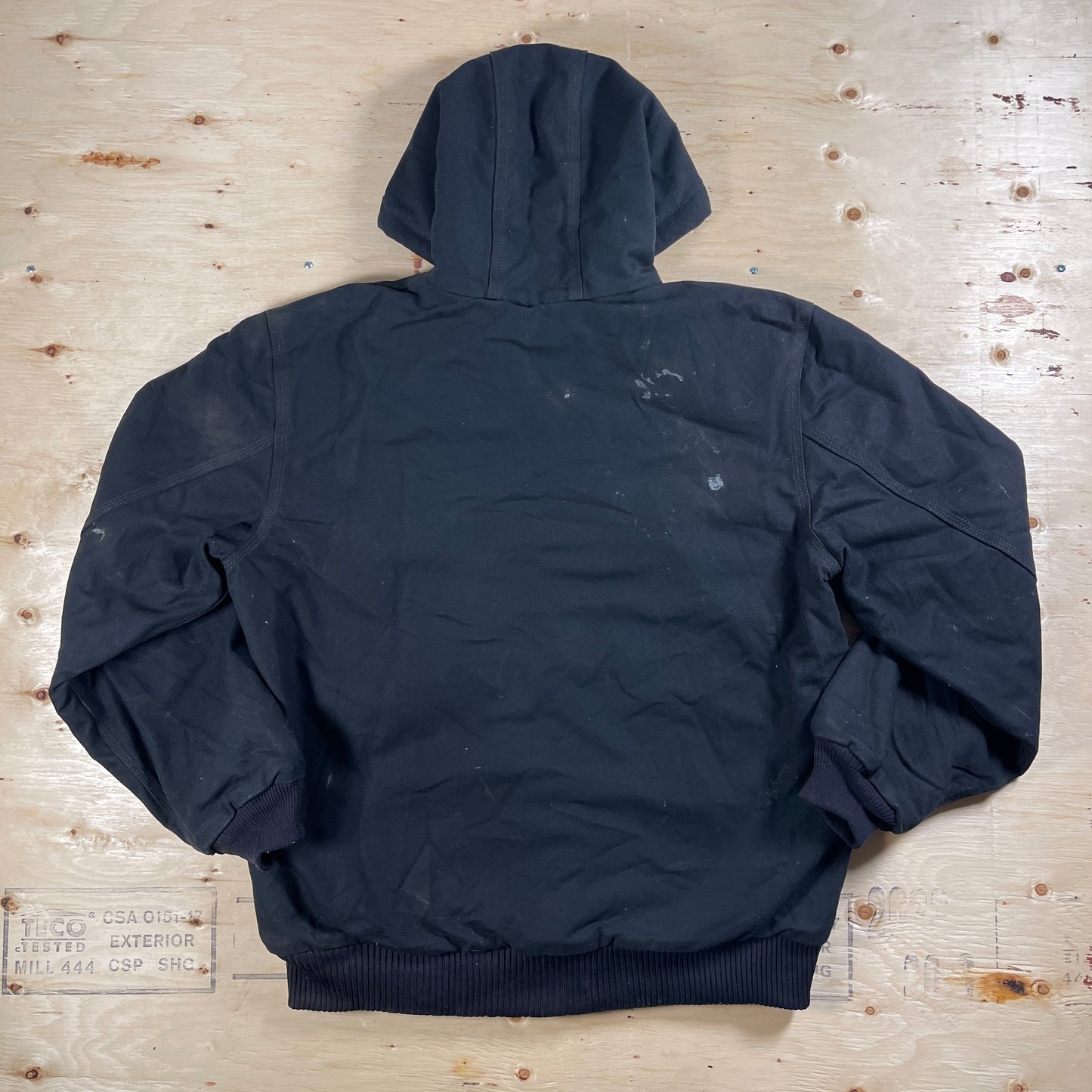 Black Carhartt Hooded Active Jacket w/ Real Tree Lining - Medium