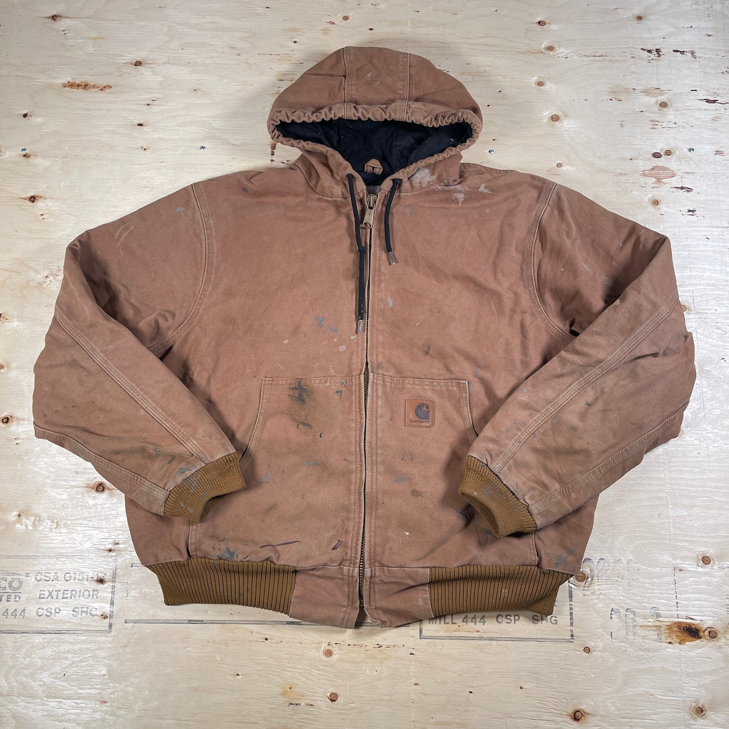 Brown Carhartt Hood Active Jacket - Large