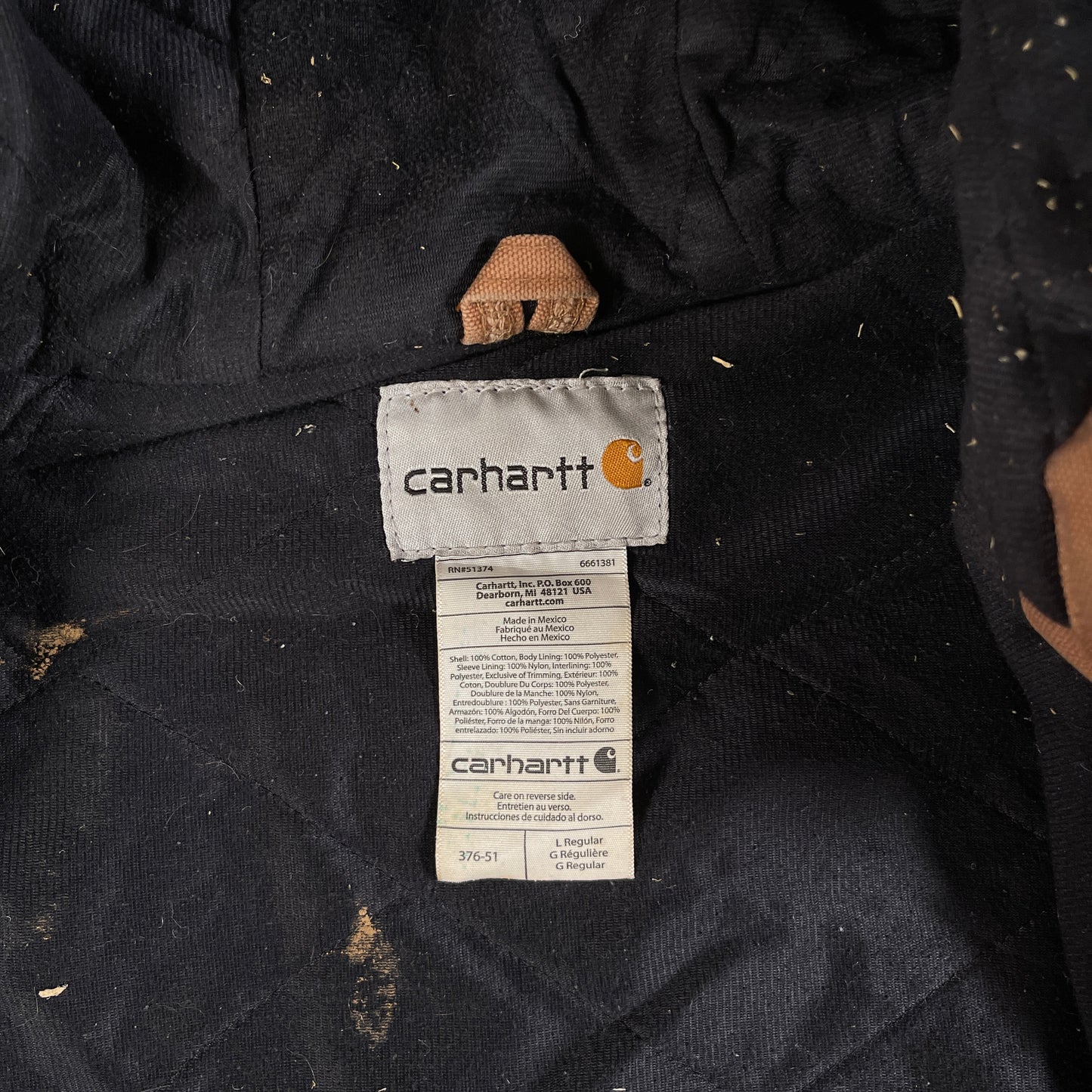 Brown Carhartt Hood Active Jacket - Large