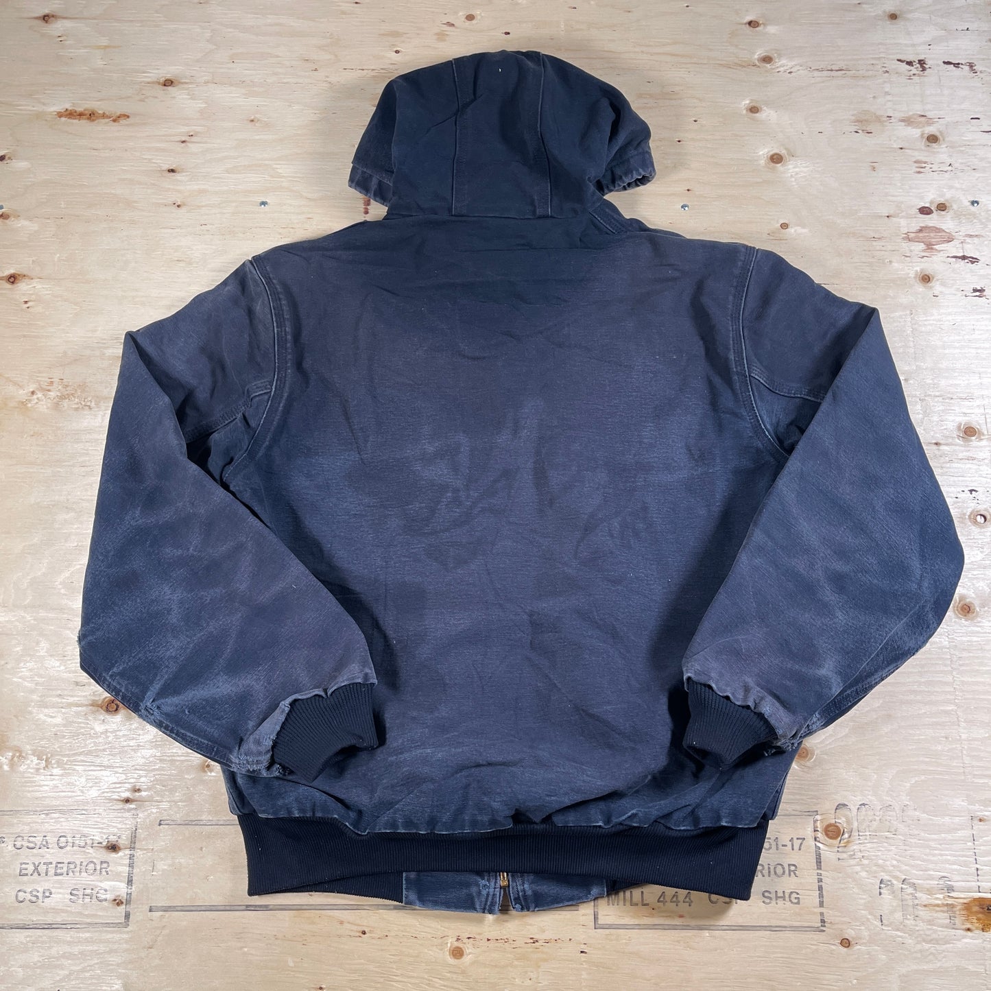 Faded Blue Carhartt Hooded Active Jacket - Medium